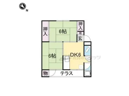 中栄マンション(2DK/1階)の間取り写真