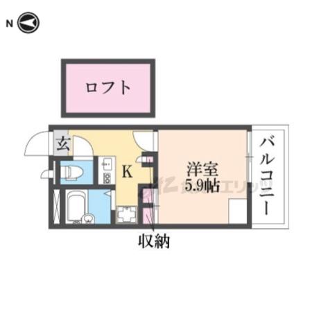 レオパレス武庫川(1K/1階)の間取り写真