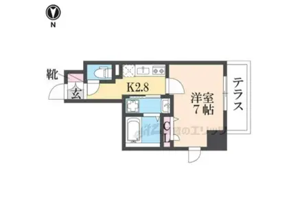 レリーフ南塚口(1K/3階)の間取り写真