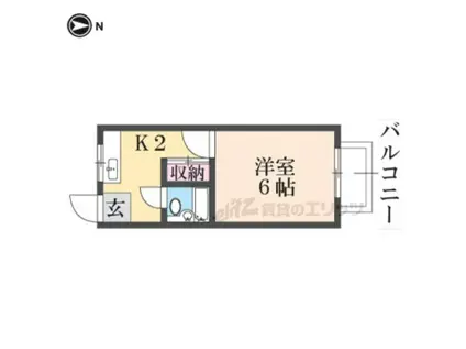 小瀬マンション(1K/2階)の間取り写真