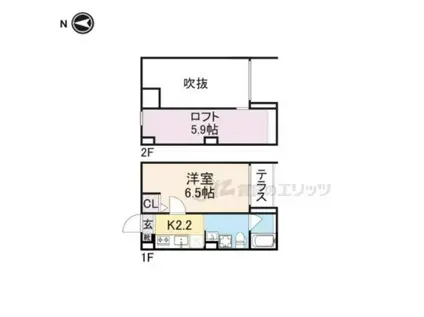 サクシード長洲東(1K/2階)の間取り写真