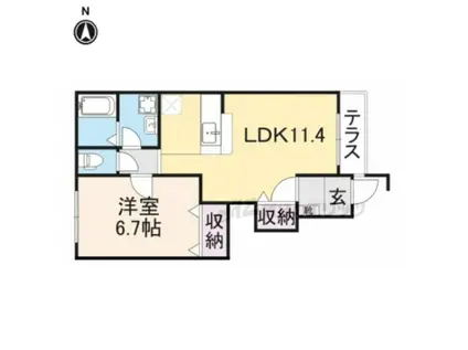 レジェンド(1LDK/1階)の間取り写真