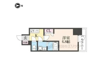 レーヴメゾン尼崎昭和通(1K/11階)の間取り写真