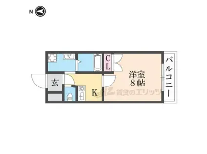 エイチ・ツー・オー新町(1K/5階)の間取り写真