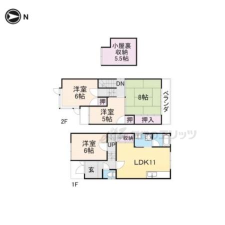 京都市東西線 椥辻駅 徒歩8分 2階建 築38年