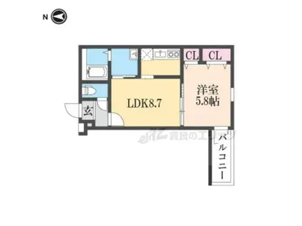 フジパレス河内花園番館(1LDK/3階)の間取り写真