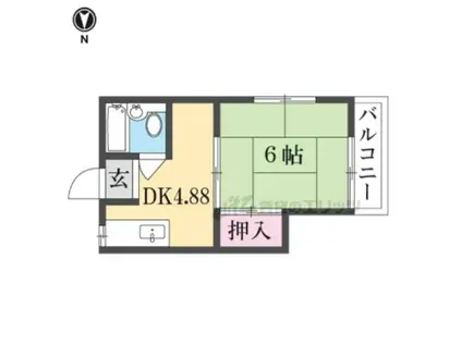 レジェンド小阪(1DK/3階)の間取り写真