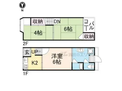 阪急電鉄京都線 大山崎駅 徒歩18分 2階建 築52年(3K)の間取り写真