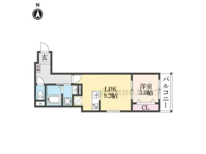 アート樟葉(1LDK/3階)の間取り写真