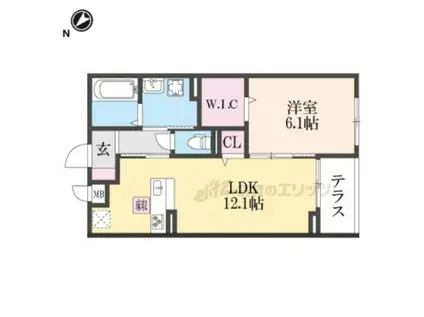 クオーレ (1LDK/1階)の間取り写真