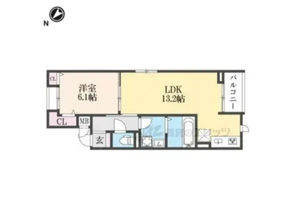 クオーレ (1LDK/2階)の間取り写真