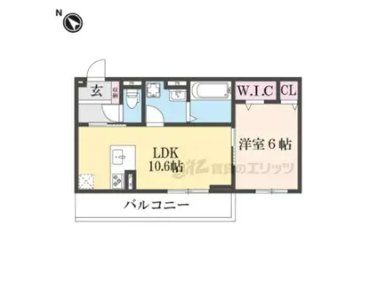 エレガンス ビュー(1LDK/2階)の間取り写真