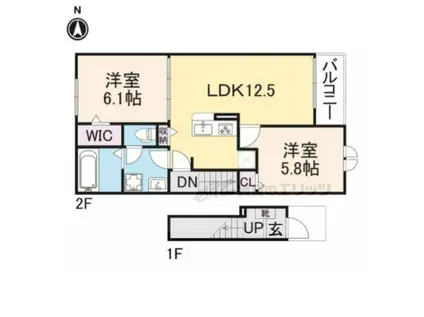 レジデンス・サツキ(2LDK/2階)の間取り写真