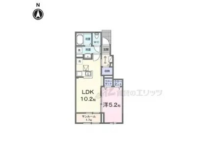 レジデンス・サツキ(1LDK/1階)の間取り写真