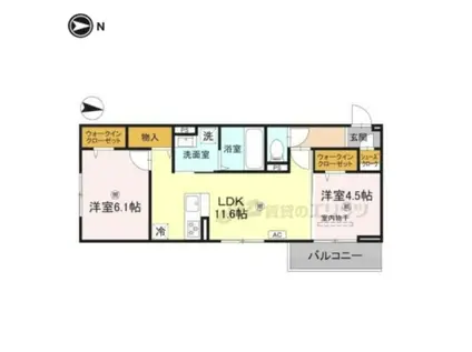 近鉄難波・奈良線 新大宮駅 徒歩18分 3階建 築1年(2LDK/3階)の間取り写真