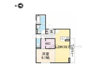 セゾン ド ヴェール(1LDK/2階)の間取り写真