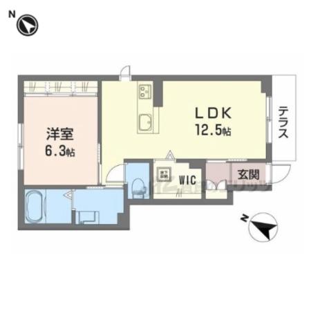 シャーメゾン正風(1LDK/1階)の間取り写真
