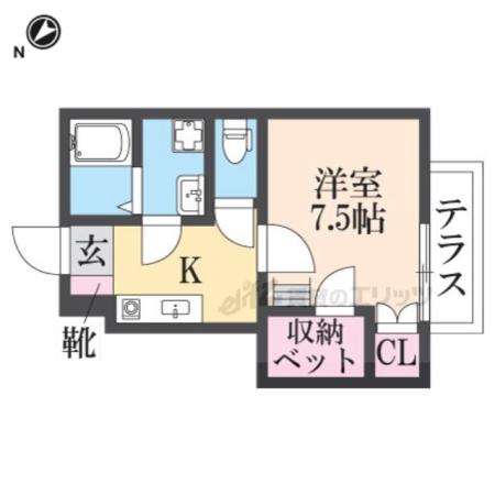 ハイツ華優(1K/1階)の間取り写真