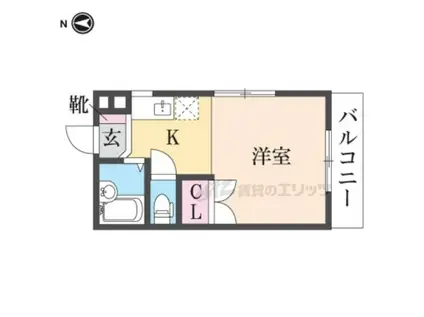 奥ハイツ(1K/1階)の間取り写真