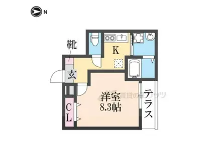 フジパレス立花駅東番館(1K/2階)の間取り写真