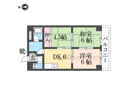 西京極ハイツ(3DK/2階)の間取り写真