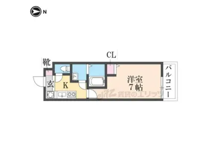 A南武庫之荘(1K/3階)の間取り写真