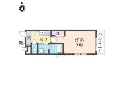 フジパレス武庫之荘番館(1K/1階)の間取り写真