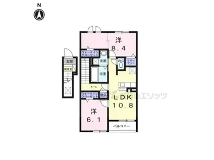 カリーノ(2LDK/2階)の間取り写真