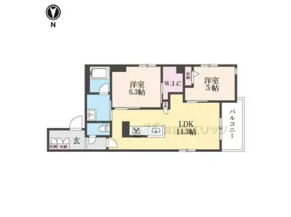 京福嵐山本線 山ノ内駅(京都) 徒歩3分 3階建 新築(2LDK/2階)の間取り写真