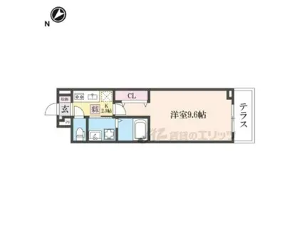 シンフォニー(1K/1階)の間取り写真