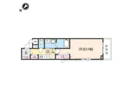 シンフォニー(1K/1階)の間取り写真