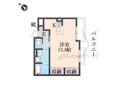 プレミアムウッドレジデンス生駒谷田(ワンルーム/2階)の間取り写真