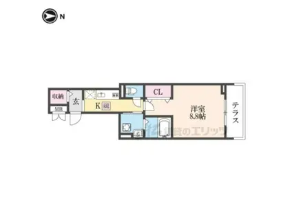 プロムナード神野(1K/1階)の間取り写真