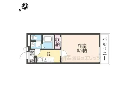 クレイノコンフォール杭瀬北新町(1K/2階)の間取り写真