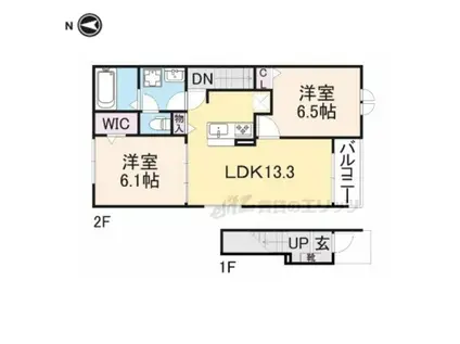 クレール丹波篠山(2LDK/2階)の間取り写真
