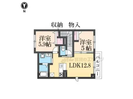 マウントビューいけした(2LDK/2階)の間取り写真