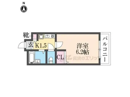 パルティグ(1K/3階)の間取り写真