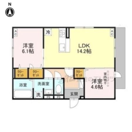 アイビー俊徳道(2LDK/3階)の間取り写真