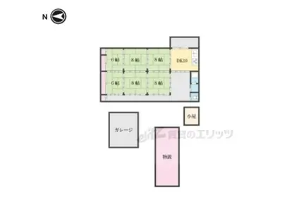 北陸本線 高月駅 徒歩35分 1階建 築67年(6DK)の間取り写真