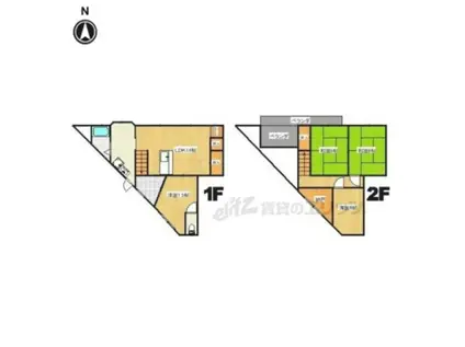 奈良線 上狛駅 徒歩5分 2階建 築61年(4LDK)の間取り写真
