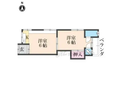 高田土庫アパートA(2DK/2階)の間取り写真