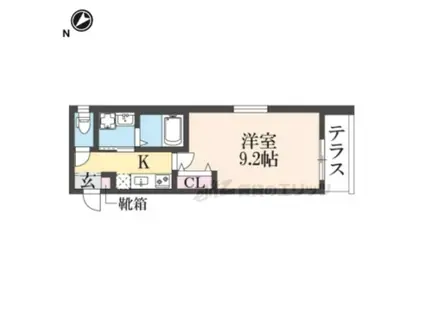 モレス・ヴィラ尼崎(1K/4階)の間取り写真