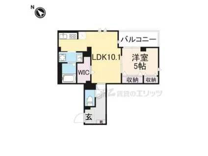 レガリア東園田(1LDK/2階)の間取り写真