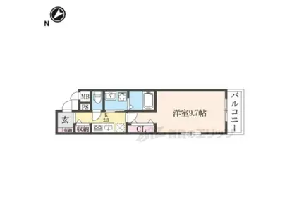 ルピナス イースト(1K/2階)の間取り写真