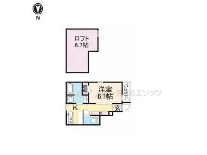 あんしん稲葉荘08-2001(1K/2階)の間取り写真