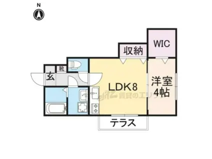 ソレイユビセレクト法蓮町(1LDK/1階)の間取り写真