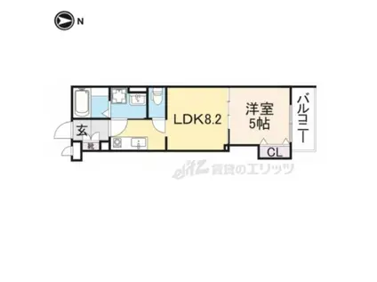 クリエオーレ東山町(1LDK/3階)の間取り写真