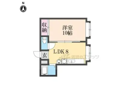 グレースコート(1DK/2階)の間取り写真