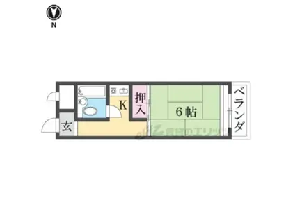 ヴィラたかまつ(1K/3階)の間取り写真