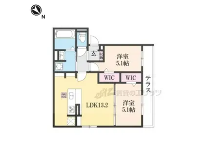ビクトワール(2LDK/1階)の間取り写真